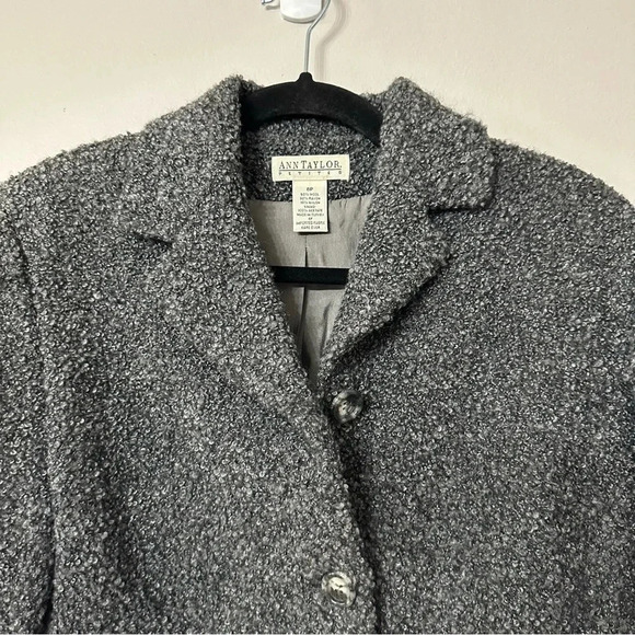Ann Taylor Petites Women's Vintage Wool Blend Gray Jacket Size 8P GUC - Picture 3 of 7